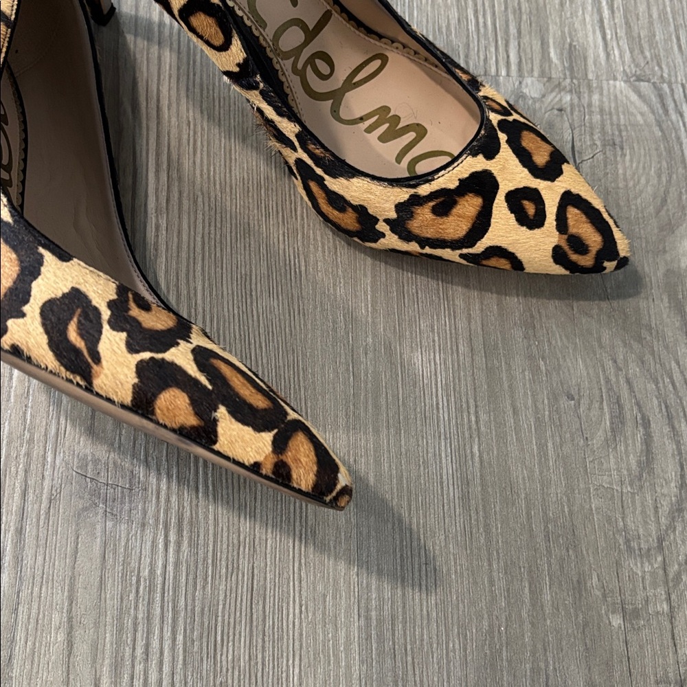 Sam Edelman Tan and Black Leopard Heels